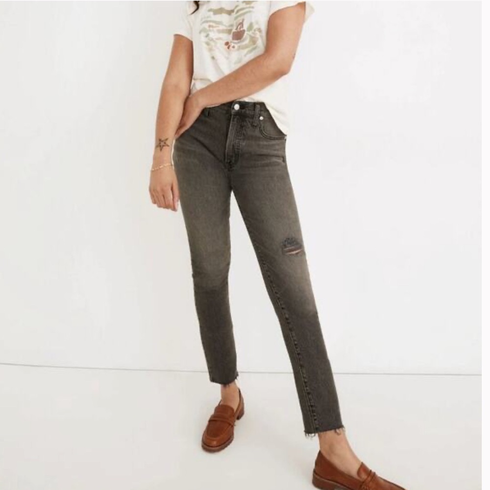 Madewell | Women’s Grey Stonewashed The Perfect Vintage Straight Leg Jeans Sz 26